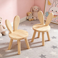 Chaise pour enfants en bois en forme d'oreilles de lapin, chaise pour tout-petits en bois massif naturel, siège pour enfants en forme d'animal pour salle de jeux, chambre d'enfant, meubles de maison