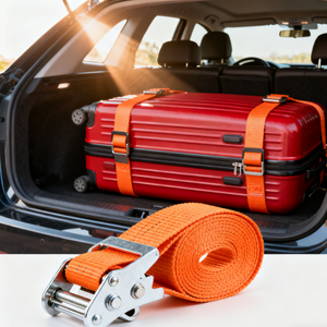 Cinghia a cricchetto ad alta tensione certificata, autoavvolgente, rosa, per logistica commerciale - Product Image 1