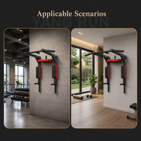 Barra de dominadas y estación de dips montada en la pared con soporte para elevación de piernas, equipo de gimnasio multifuncional para el hogar, de acero de alta resistencia