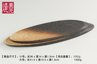 Assiette de sushi zen asiatique en céramique de grès, écologique et durable, pour restaurant, hôtel, fête, sashimi, buffet, plat de teppanyaki, viande rôtie
