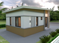 Plans de construction de petite maison 6mX8m avec 2 chambres, toit en pente, maison préfabriquée, maisons modulaires