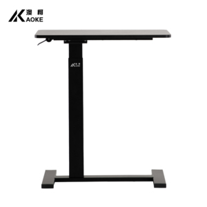 AOKE Modern Hospital Dining <strong>Table</strong> <strong>Adjustable</strong> Overbed Gaming Desk with Iron and Panel Wood Stand Side <strong>Table</strong> - Product Image 5