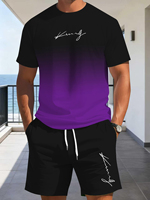 T-shirt décontracté pour homme à manches courtes, col rond, coupe ample, imprimé numérique 3D avec motif, en polyester
