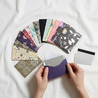 Ensemble d'enveloppes miniatures de luxe à motifs floraux, imprimées en couleur, avec pelliculage mat, pour cartes-cadeaux et espèces