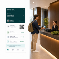 Soluciones de Aplicaciones Inteligentes para la Gestión de Visitantes, para iOS y Android, con Código QR para Pre-Registración, Habilitadas para Internet, Tecnología React Native y Flutter