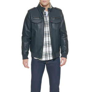 2025 nueva llegada chaqueta de cuero genuino con logotipo personalizado para hombres tela de lona para la temporada de primavera al por mayor - Product Image 3