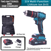 Perceuse sans fil 21V au lithium, ensemble de perceuse à percussion 3 fonctions, solution de perçage complète pour le bricolage