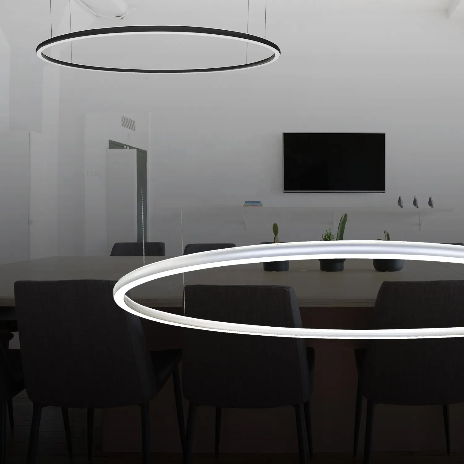Lampada a sospensione cerchio anello moderno soffitto appeso lampada a sospensione lineare a led per soggiorno/sala da pranzo/ufficio/casa lampada a sospensione