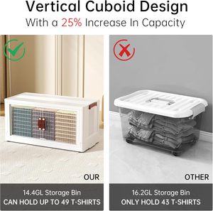 Eco-Friendly PP Injection Molded Rectangle Folding Wardrobe Storage Container >35L Capacity Modern-Style Multi-Use Heavy-Duty - Product Image 3
