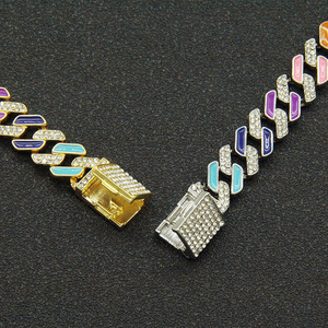 Exaggerated Personality Style Colorful Geometric Necklace Trendy Simple Alloy <b>Cuban</b> <b>Link</b> <b>Chain</b> Men's Necklaces Wholesale Jewelry - Product Image 5