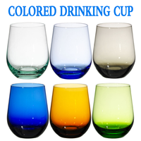 Gobelet en verre à fond épais créatif fait à la main personnalisé verres à vin sans pied colorés verres à boire