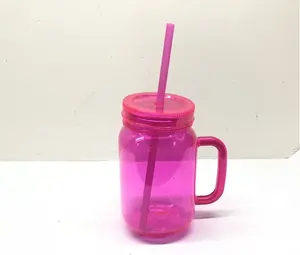 儿童派对饮酒可重复使用的girlwill盖子透明塑料杯带吸管定制Logo PS迈克茶叶食品容器