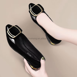On Elegant Pump Shoes Ladies PU Leather Comfortable <b>Flat</b> Loafers Women Causal Work Shoe - Product Image 6