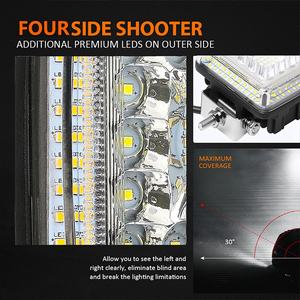 4x4 accessoires de voiture plus lumineux <span class=keywords><strong>4</strong></span> côtés tireur Combo faisceau <span class=keywords><strong>Led</strong></span> lumière de conduite largement utilisé pour SUV Jeep camion Scooter <span class=keywords><strong>Golf</strong></span> Van - Product Image 3