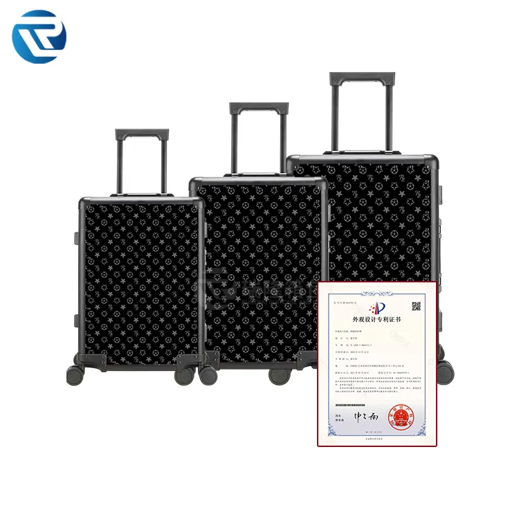 Couro Customizable couro bagagem alumínio quadro TSA Alfândegas bloqueio avião roda para viagens de negócios
