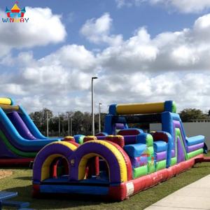 Plus grand parcours d'obstacles gonflable, jeux de course Wipeout, parcours d'obstacles rocheux, aires de jeux interactives, 12,9x3,7m, 0,55mmPVC, 3 ans - Product Image 3