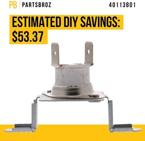 Fusible térmico PartsBroz WP40113801 reemplazo para <span class=keywords><strong>Whirlpool</strong></span> Amana Maytag Speed Queen Crosley secador AP6009129 eléctrico Compatible - Product Image 3