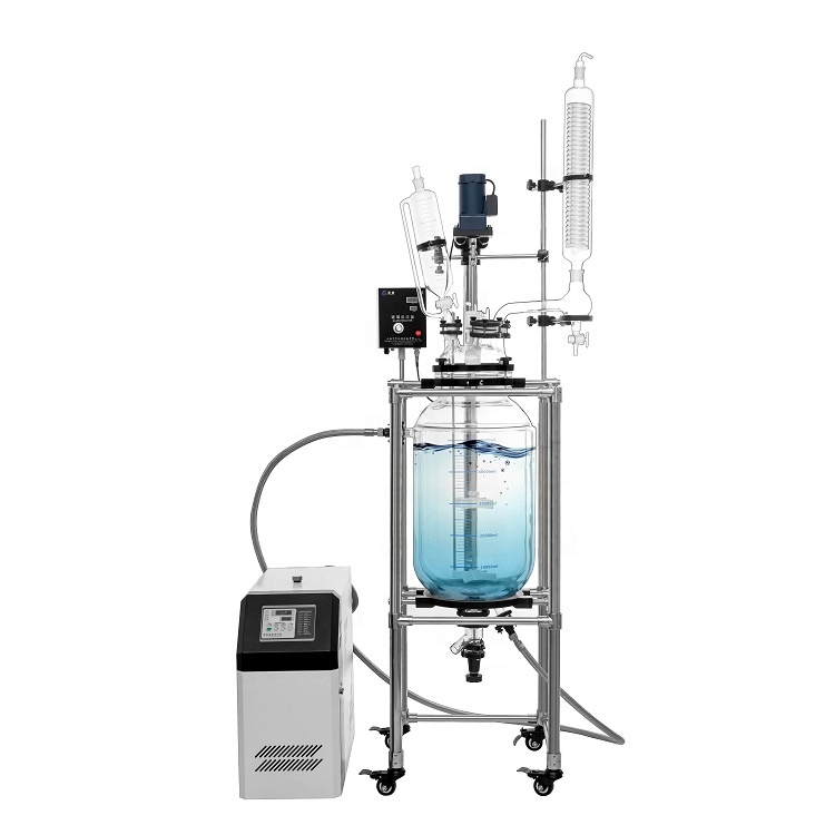 10L 20L 30L 50L 100L 150L 200L 250L промышленный химикат покрытый кожухом стеклянный реактор покрытый кожухом для смешивания дистилляции 200 л