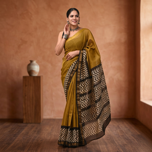 SAREE DE SEDA MAHESWARI con PATRÓN DECORATIVO - Product Image 3