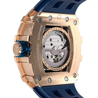 Pour TSAR BOMBA saphir montre-bracelet mécanique pour hommes automatique lumineux 50M résistant à l'eau or Rose cadran analogique affichage Miyota