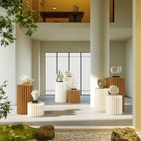 Support cylindrique en papier kraft nid d'abeille écologique et recyclable, colonne de présentation blanche personnalisée pour la décoration d'événements