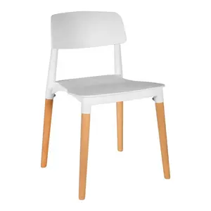 Silla de oficina moderna silla apilable de plástico blanco Silla de hotel