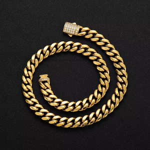 Cadena de Acero Inoxidable Lisa de 12 mm, Collar con Cierre de Resorte Completo, Joyería Hip Hop, Cadena de Acero Inoxidable Tanjing - Product Image 3