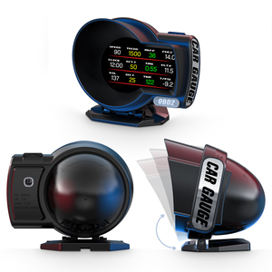 범용 OBD2 + GPS 스마트 게이지 스마트 디지털 기기 속도계 수온/전압/시계 과속 HUD F8 PULS