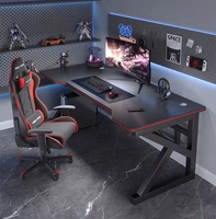 Bureau d'écriture et d'étude pour la maison et le bureau, design populaire en gros, table de jeu PC avec pieds en métal, bureau d'ordinateur, table de jeu multifonctionnelle