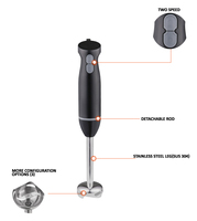 Mixeur plongeant électrique multifonction 3-en-1 en acier inoxydable et plastique, nouveau design, 2 vitesses, pour la cuisine