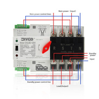 Commutateur de transfert automatique double alimentation DIY GO sur rail DIN 2P 4P ATS, sélecteurs électriques, alimentation ininterrompue 125A 220V 110V