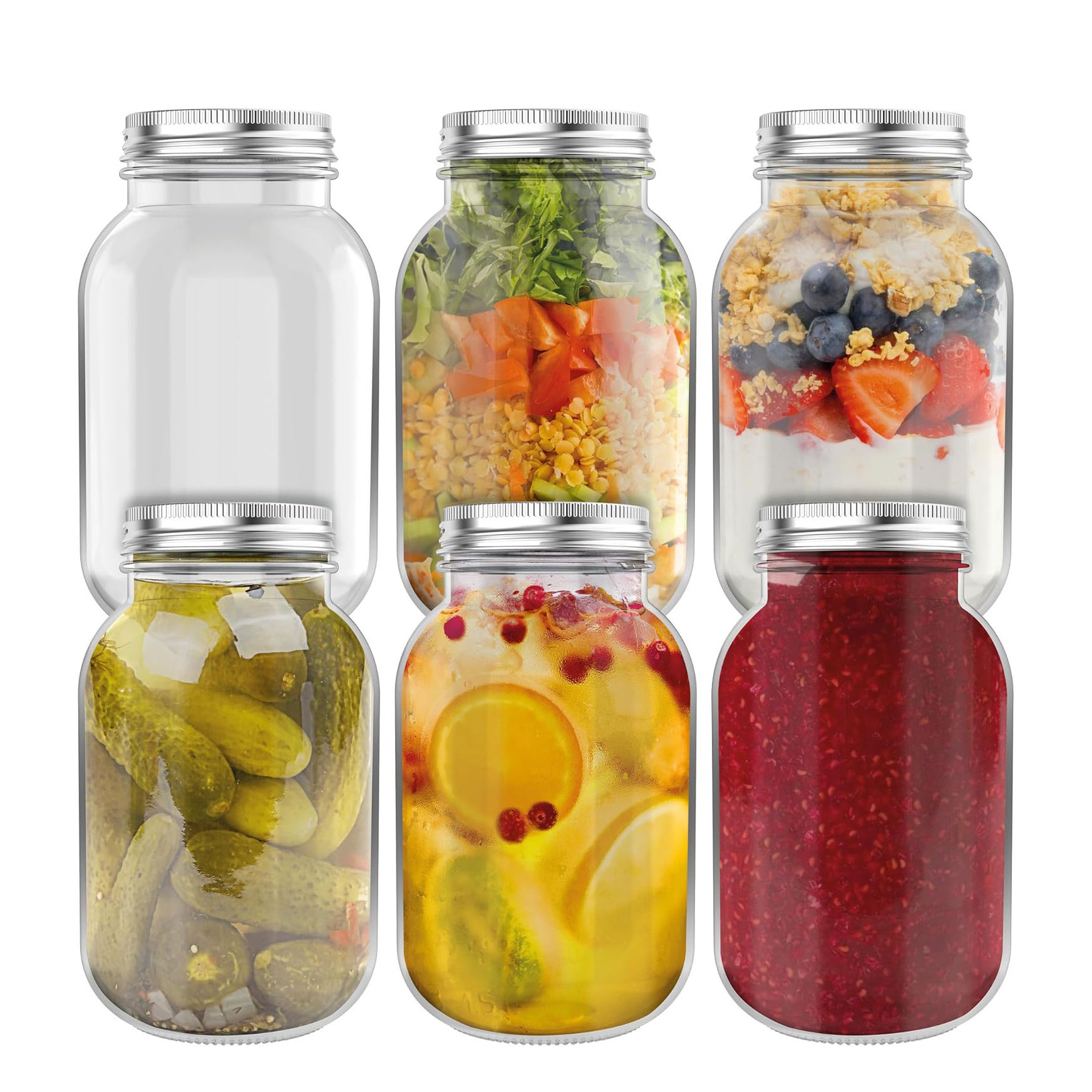 Botella clara + casquillo de aluminio