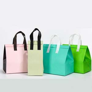 Customize Branded Non-woven Pizza Takeout Grab Delivery Portable Cooler Handle Bags Nonwoven Takeaway Foil Insulated Tote Bags - Product Image 6