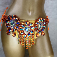 Nouveauté Sexy Samba Carnival pour femmes Soutien-gorge à armatures et ceinture en pierres Costume de samba Fête Rave Tenue de danse
