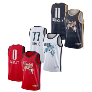 Maillots répliques des équipes USA/Monde du All-Star Game de basketball américain 2026 – Maxey, Brunson, Doncic – Vente en gros disponible - Product Image 1