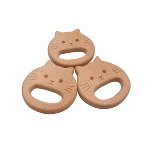 <span class=keywords><strong>Mordedor</strong></span> de madera para bebé, madera de haya Natural, Animal de dibujos animados, <span class=keywords><strong>mono</strong></span>, forma de mariposa, varilla pequeña, dentición para cadena de chupete - Product Image 3