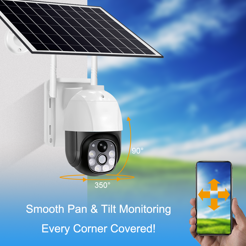 V380 Solar Battery Powered Outdoor Security Cameras H.265