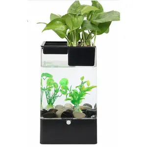 Plastic Mini Fish Tank Aquaponics system Aquarium planters for home garden