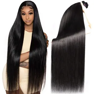 Bundles de cheveux humains droits qu'elle admire 32 34 36 38 40 pouces 1/3/4 pièces offres vente pour les femmes noires os indien Remy Extension de cheveux