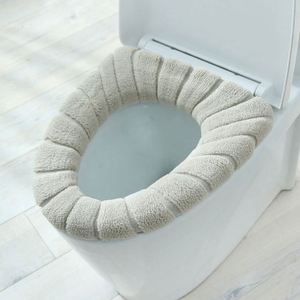 Funda universal para asiento de inodoro, suave y cálida para invierno, cojín de baño en forma de O con asa, accesorios de baño para mantener el calor en invierno - Product Image 6