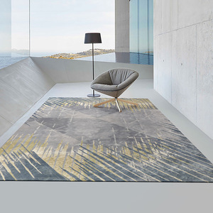 พรมใยสาหร่ายทำมือ รูปทรงสี่เหลี่ยมผืนผ้า ลายเรขาคณิตแบบนามธรรม เป็นมิตรกับสิ่งแวดล้อม เหมาะสำหรับห้องนั่งเล่นและห้องนอน - Product Image 3