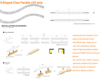 Bande LED flexible transparente avec connectivité USB et NFC pour les occasions d'éclairage à arc spécial circulaire en forme de S
