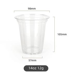 Custom Logo Single Wall 98mm 12oz 14oz 16oz 18oz 20oz 24oz PET Cold Drinks Disposable <b>Plastic</b> Milk Tea <b>Cups</b> with Lids and Straws - Product Image 4