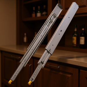 Correderas de cajón de extensión completa con rodamientos de bolas de 24 pulgadas, diseño industrial de acero para uso en bares domésticos - Product Image 2