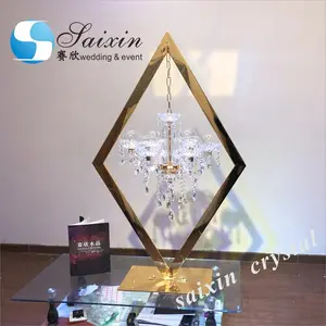ZT-407 Hot sale gold silver metal stand table chandelier for wedding table centerpieces