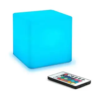 High Quality Modern Plastic Cube Chair with LED Lighting for Kids and Outdoor Use for Living Room Hotel and Home Bar