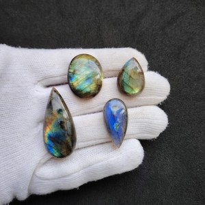 Lot de pierres précieuses de labradorite bleue éclatante, cabochons en vrac, 110 carats, pour la fabrication de bijoux naturels, exportateur en gros, Inde - Product Image 2
