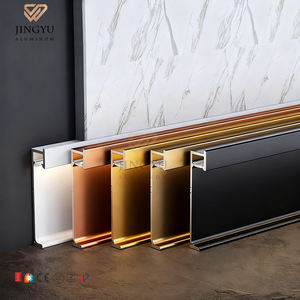 आधुनिक डिजाइन फर्श अंडरलेमेंट एल्यूमीनियम स्कर्ट बोर्ड धातु गोल्ड ब्लैक सिल्वर बेबोर्ड अनुकूलित - Product Image 1