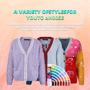 Custom OEM ODM Logo Women's <strong>Thin</strong> Jacquard Knitwear Top Cardigan Sweater Print Pattern Casual <strong>Ladies</strong> <strong>Jumper</strong> for Autumn/Winter - Product Image 6