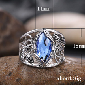 Grande Anello Blu Marquise per Donne, Elegante Accessorio da Dito per Feste e Matrimoni, Idea Regalo - Product Image 5